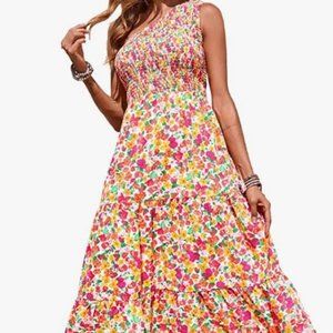 One Shoulder Sleeveless Casual Summer Dresses